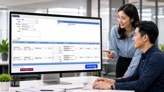 BMO e-Claim application screen